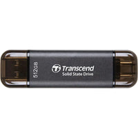 Transcend ESD310C 512GB Dual USB 10GBPS Portable SSD USB Type-A, USB Type-C | TS512GESD310C - up to 1050 MB/s