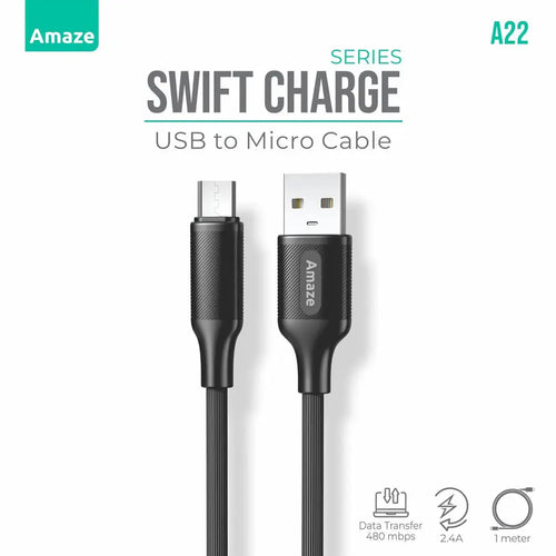 Amaze Swift Series USB to Micro Cable 2.4A 1m | A22